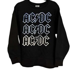 AC/DC Black and Silver glittered Sweatshirt